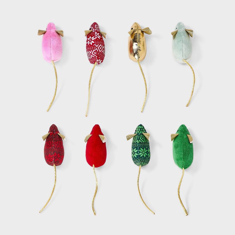 slide 3 of 3, Skitter Mice Cat Plush Toy Set - 8pcs - Boots & Barkley™, 8 ct