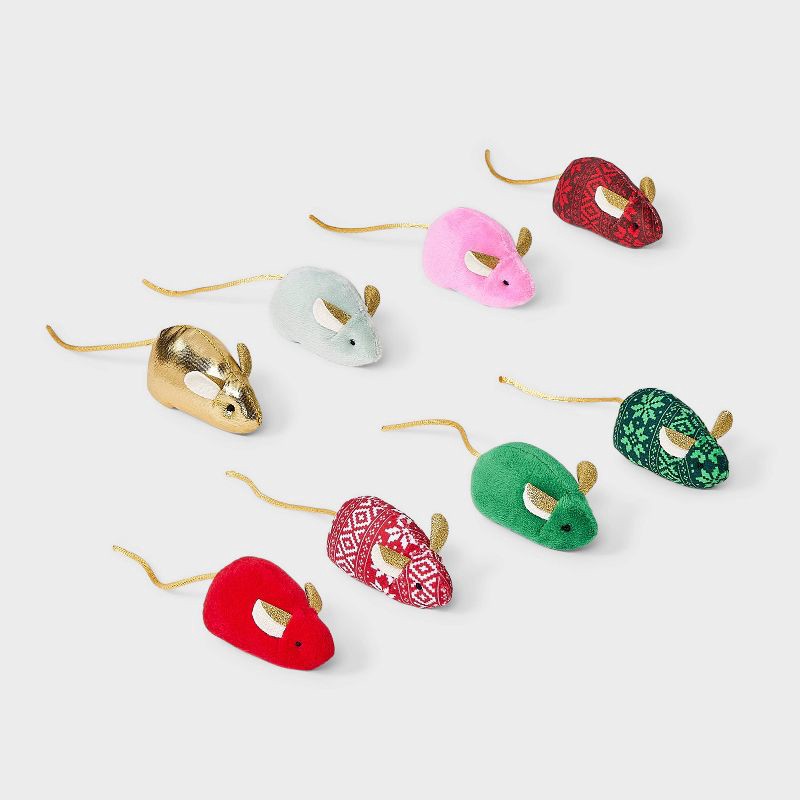 slide 1 of 3, Skitter Mice Cat Plush Toy Set - 8pcs - Boots & Barkley™, 8 ct