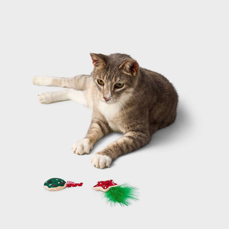 slide 2 of 3, Jolly Cookies Cat Plush Toy Set - 2pcs - Boots & Barkley™, 2 ct