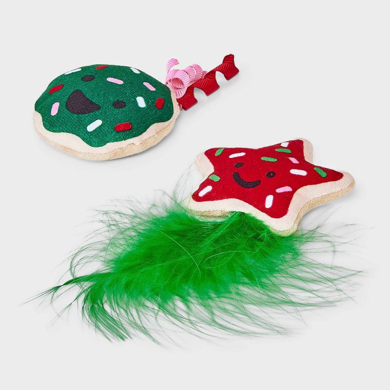 slide 3 of 3, Jolly Cookies Cat Plush Toy Set - 2pcs - Boots & Barkley™, 2 ct