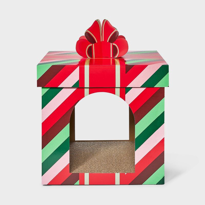 slide 2 of 3, Present Shaped Cat Scratcher - 19.88" - Boots & Barkley™, 1 ct