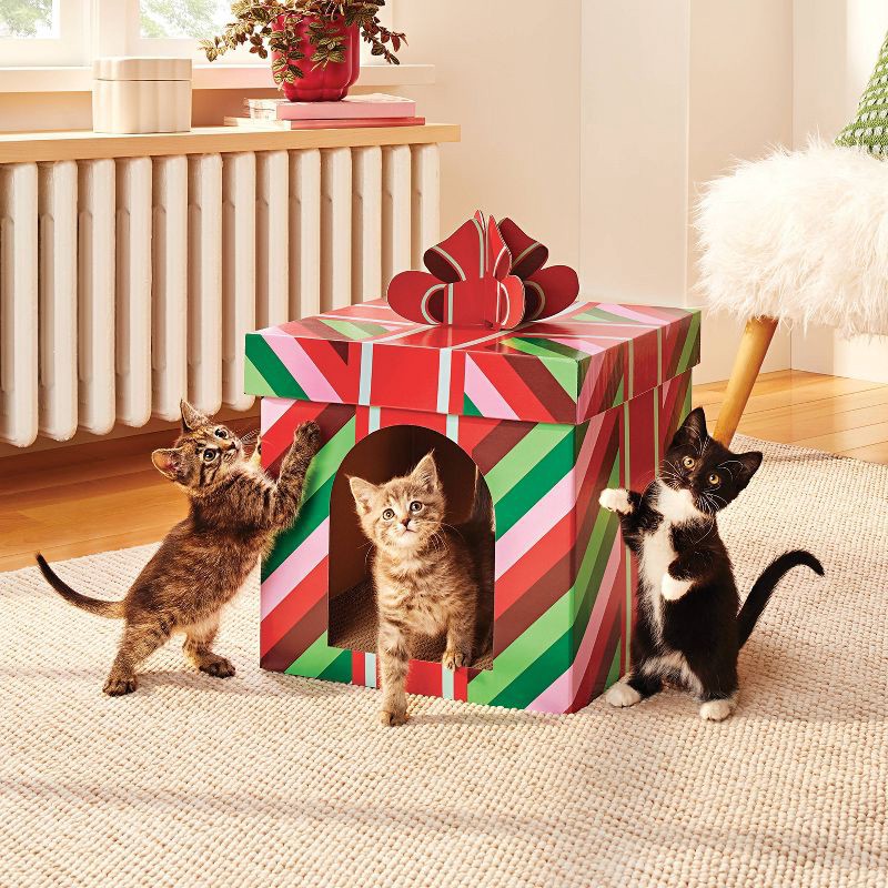 slide 3 of 3, Present Shaped Cat Scratcher - 19.88" - Boots & Barkley™, 1 ct