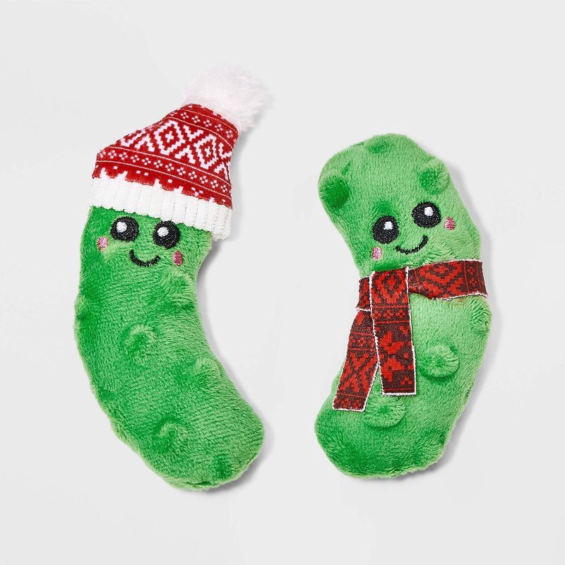 slide 1 of 3, Pickles Cat Plush Toy Set - 2pcs - Boots & Barkley™, 2 ct