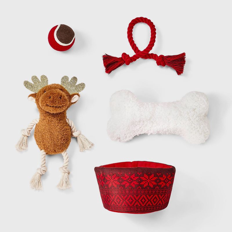 slide 2 of 3, Gift Basket Dog Rope Plush Toy Set - 5pcs - Boots & Barkley™, 5 ct