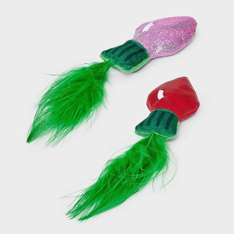 slide 3 of 3, Lights Cat Plush Toy Set - 2pcs - Boots & Barkley™, 2 ct