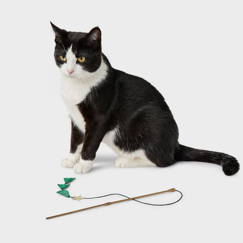 slide 2 of 3, 26" Tree Cat Wand Toy - Boots & Barkley™, 1 ct