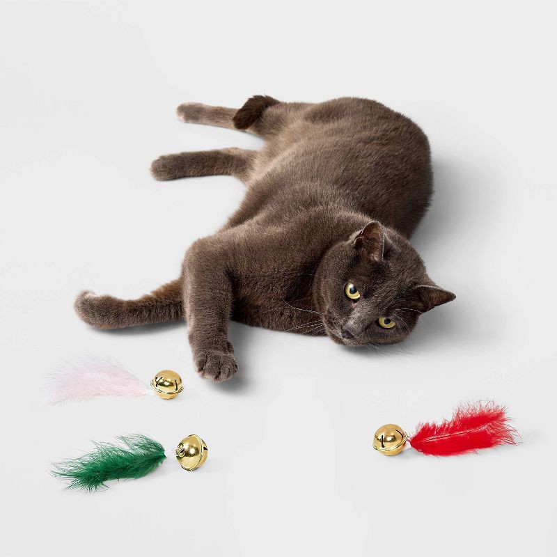 slide 2 of 3, Bells Cat Rattle Toy - Boots & Barkley™, 1 ct