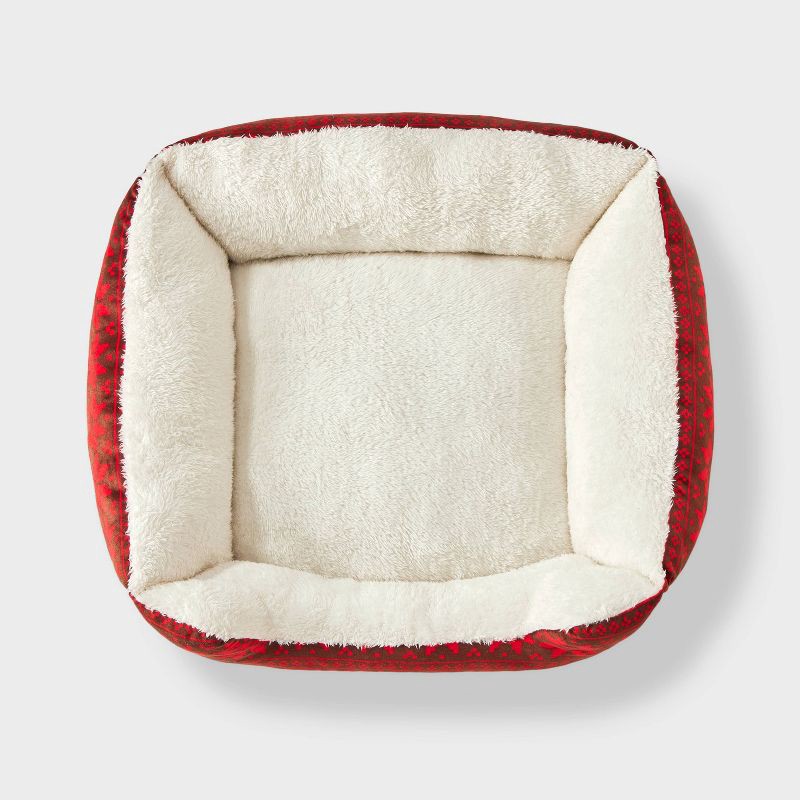 slide 2 of 4, Printed Holiday Bolster Dog Bed - Boots & Barkley™ S, 1 ct