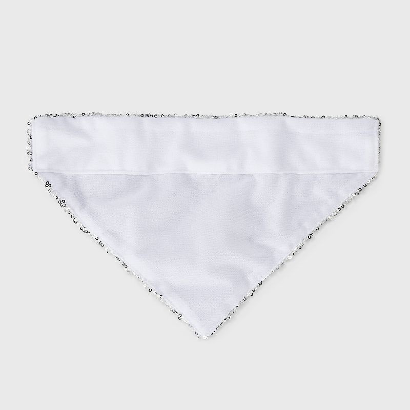 slide 3 of 3, Reversible Silver Sequins Dog Bandana - Boots & Barkley™ M/L, 1 ct