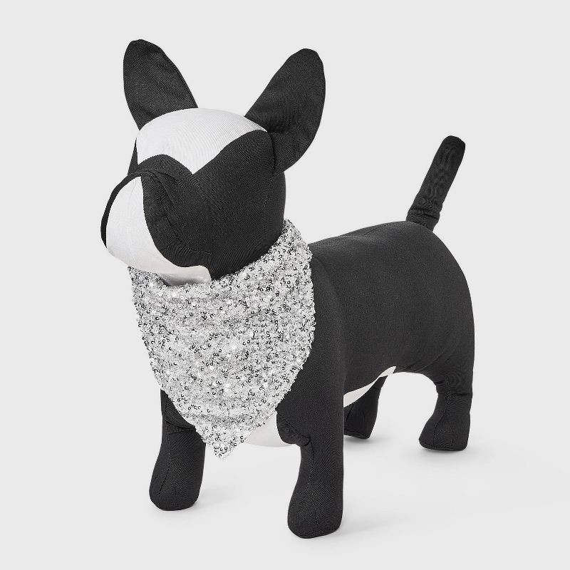 slide 1 of 3, Reversible Silver Sequins Dog Bandana - Boots & Barkley™ M/L, 1 ct