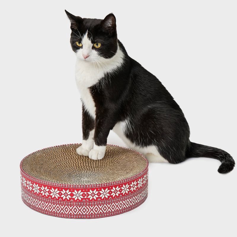 slide 3 of 3, Board Bowl Pad Cat Scratcher - 15.7" - Boots & Barkley™, 1 ct