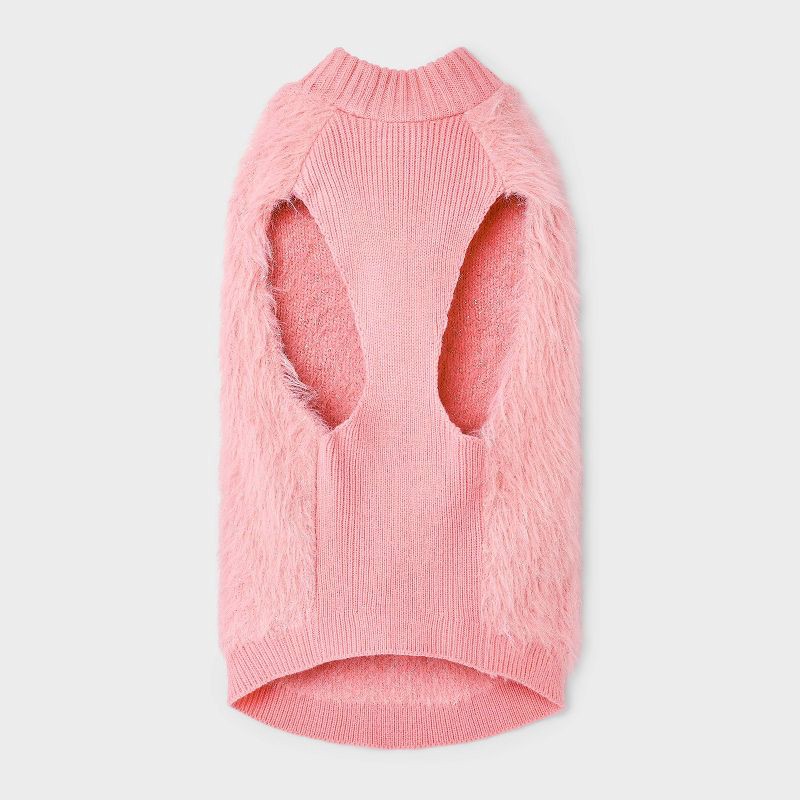 slide 3 of 5, Pink Eyelash Dog Sweater - Boots & Barkley™ L, 1 ct