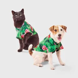 Warm Weather Hawaiian Tropical Dog and Cat Shirt - Boots & Barkley™ Green S