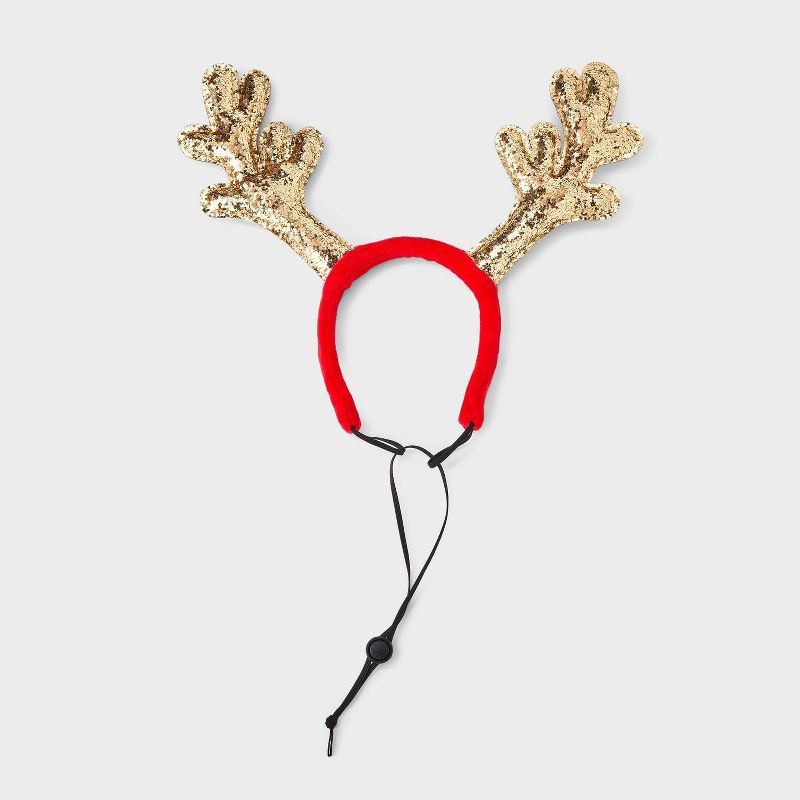 slide 2 of 5, Antler Dog and Cat Headpiece Costume - Boots & Barkley™ Red XXS/XS, 1 ct