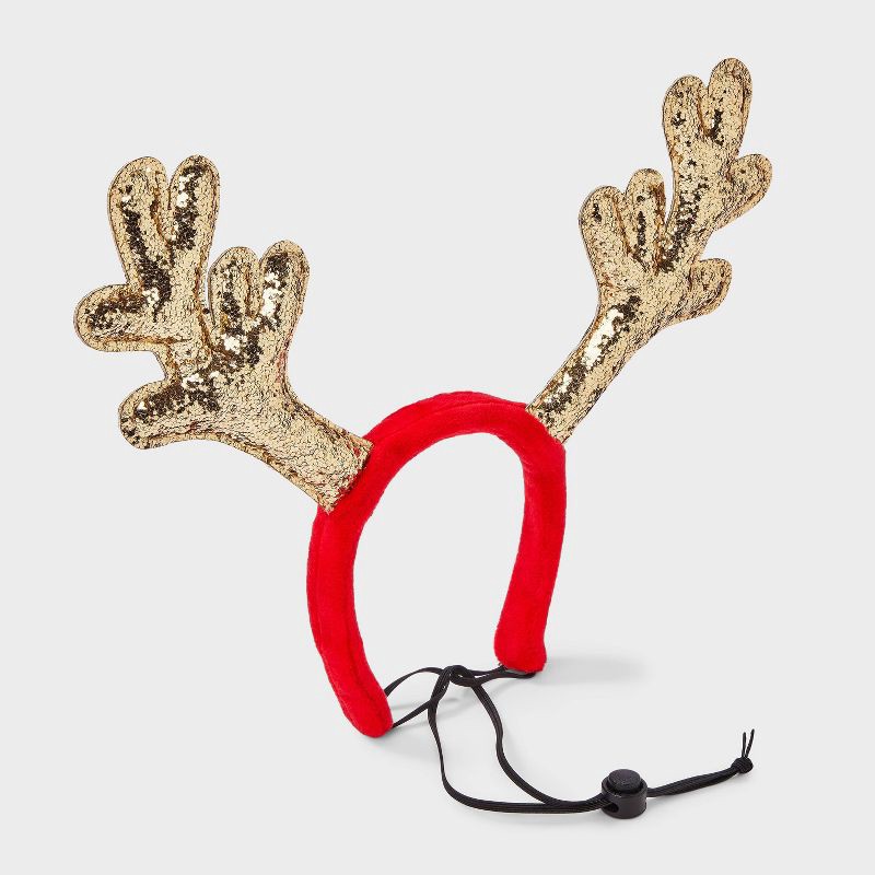 slide 3 of 5, Antler Dog and Cat Headpiece Costume - Boots & Barkley™ Red XXS/XS, 1 ct