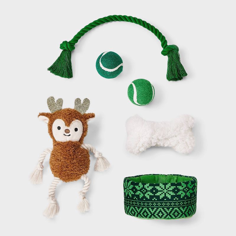 slide 2 of 3, Gift Basket Dog Rope Plush Toy Set - 6pcs - Boots & Barkley™, 6 ct
