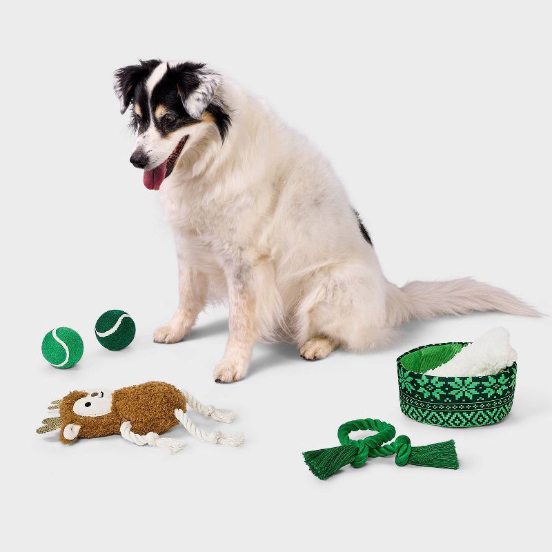 slide 3 of 3, Gift Basket Dog Rope Plush Toy Set - 6pcs - Boots & Barkley™, 6 ct