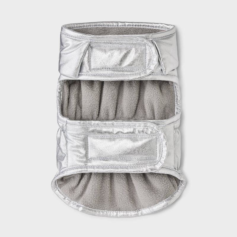 slide 3 of 6, Puffer Dog Vest - Boots & Barkley™ Metallic Silver S, 1 ct