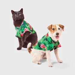 Warm Weather Hawaiian Tropical Dog and Cat Shirt - Boots & Barkley™ Green XS
