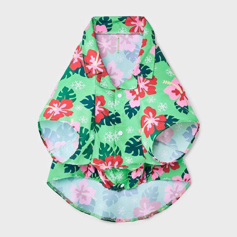 slide 3 of 6, Warm Weather Hawaiian Tropical Dog Shirt - Boots & Barkley™ Green L, 1 ct