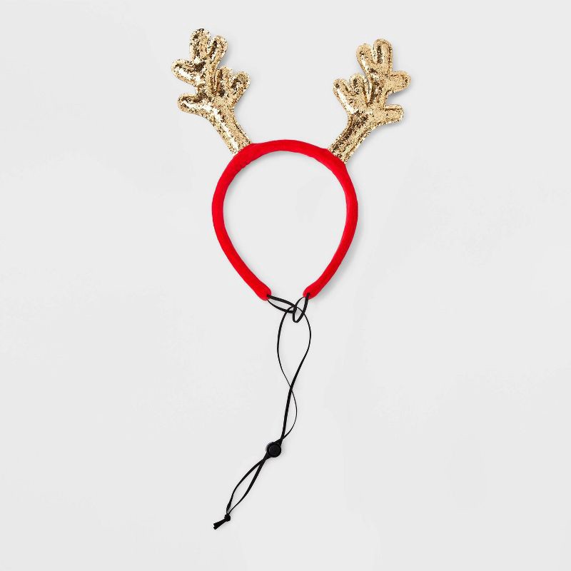 slide 2 of 5, Antler Dog Headpiece Costume - Boots & Barkley™ Red L/XL, 1 ct