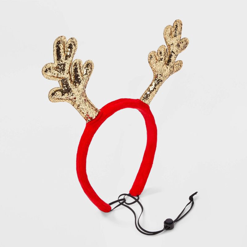 slide 3 of 5, Antler Dog Headpiece Costume - Boots & Barkley™ Red L/XL, 1 ct