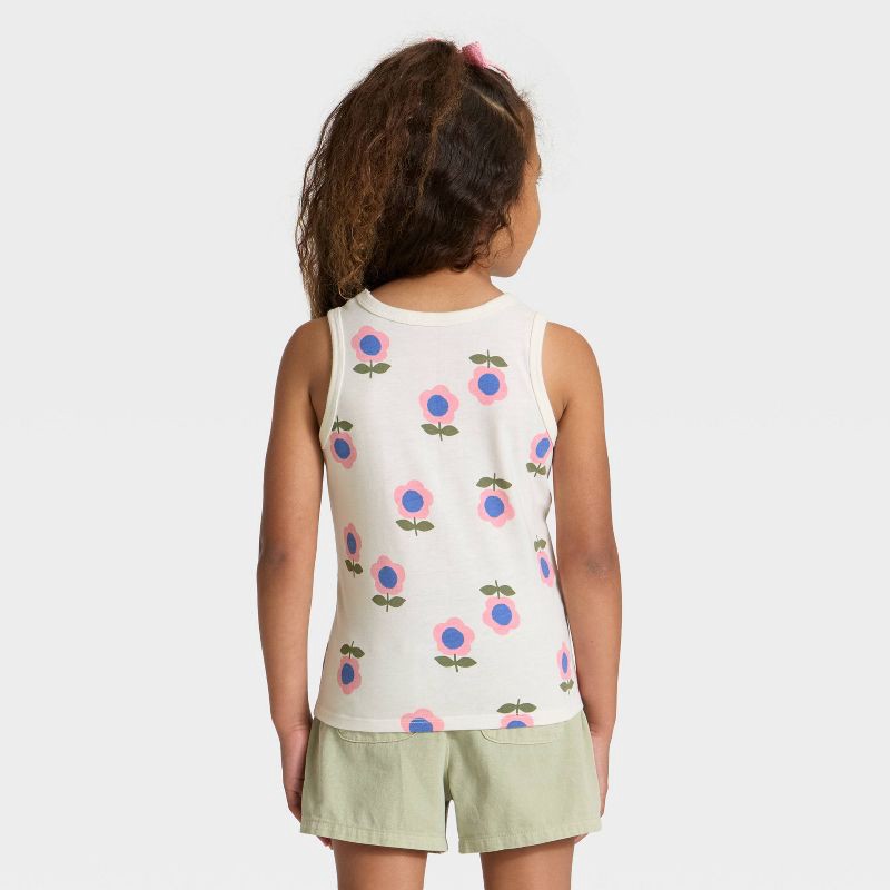 slide 3 of 3, Toddler Girls' Relaxed Tank - Cat & Jack™ Cream 18M, 1 ct