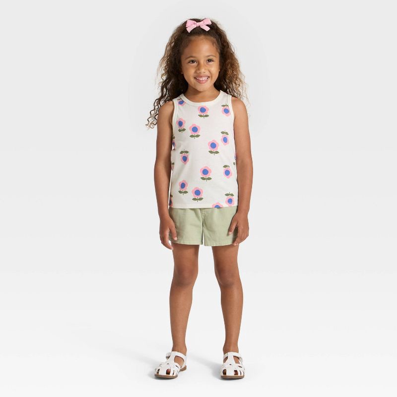 slide 2 of 3, Toddler Girls' Relaxed Tank - Cat & Jack™ Cream 4T, 1 ct