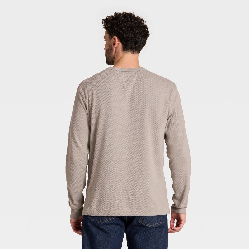 slide 2 of 3, Men's Vintage Textured Crewneck Long Sleeve Shirt - Goodfellow & Co™ Brown S, 1 ct