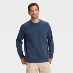 Men's Vintage French Terry Crewneck Sweatshirt - Goodfellow & Co™ Navy Blue M