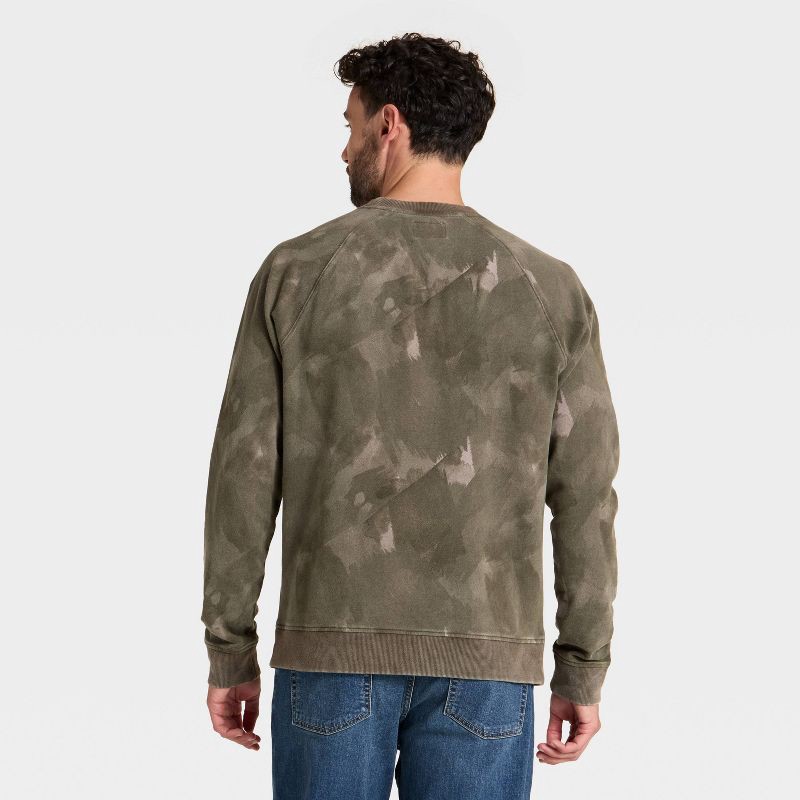 slide 2 of 3, Men's Camo Print Vintage French Terry Crewneck Sweatshirt - Goodfellow & Co™ Olive Green XXL, 1 ct