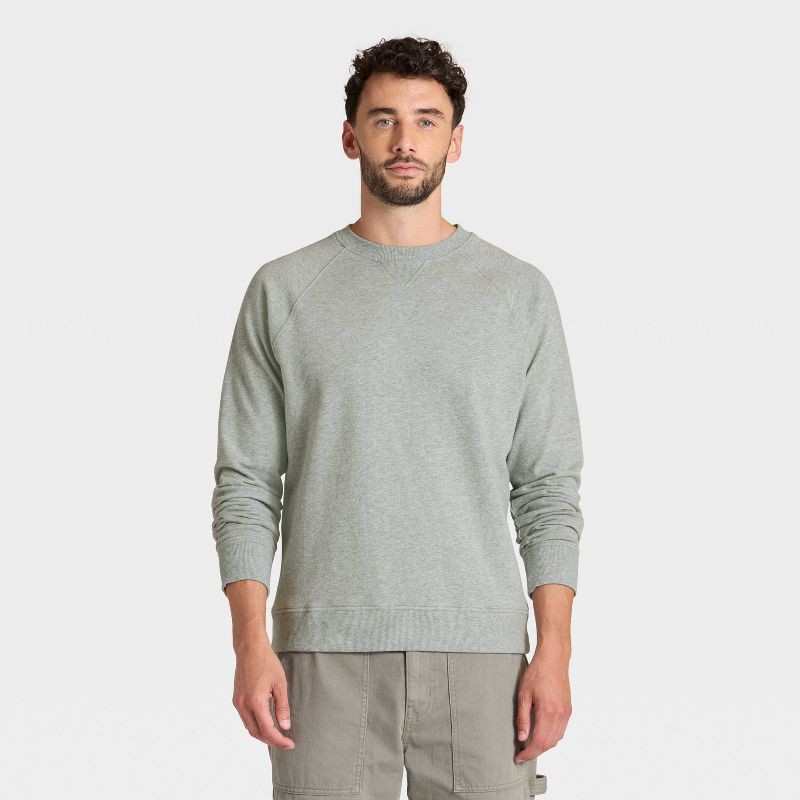 slide 1 of 3, Men's Vintage French Terry Crewneck Sweatshirt - Goodfellow & Co™ Heathered Gray XXL, 1 ct