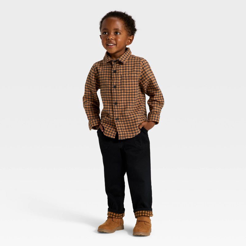 slide 3 of 3, Toddler Boys' Lined Pants - Cat & Jack™ Black 4T, 1 ct