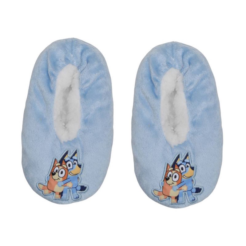 slide 2 of 5, Toddler Bluey Character Sock Slippers - Blue 2T-3T, 1 ct