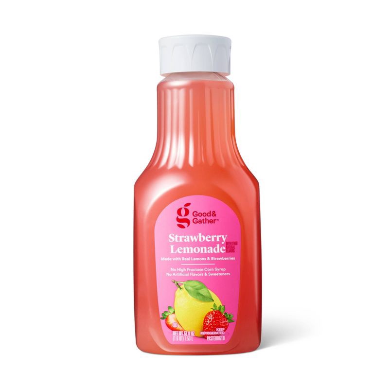 slide 1 of 4, Strawberry Lemonade - 52 fl oz - Good & Gather™, 52 fl oz
