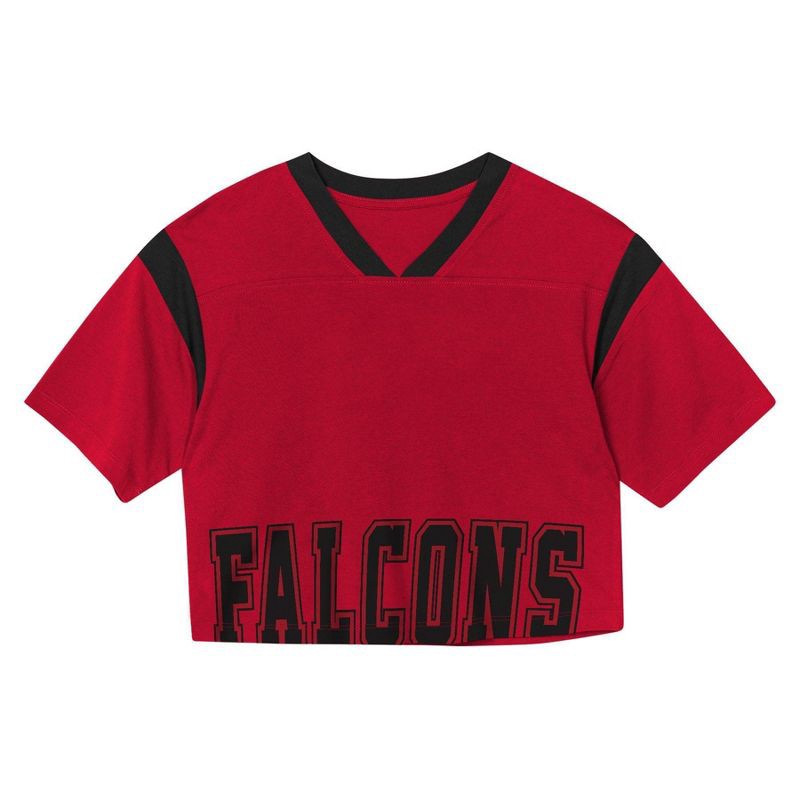 slide 2 of 3, NFL Atlanta Falcons Women's Short Sleeve Fashion Crop Jersey - L, 1 ct