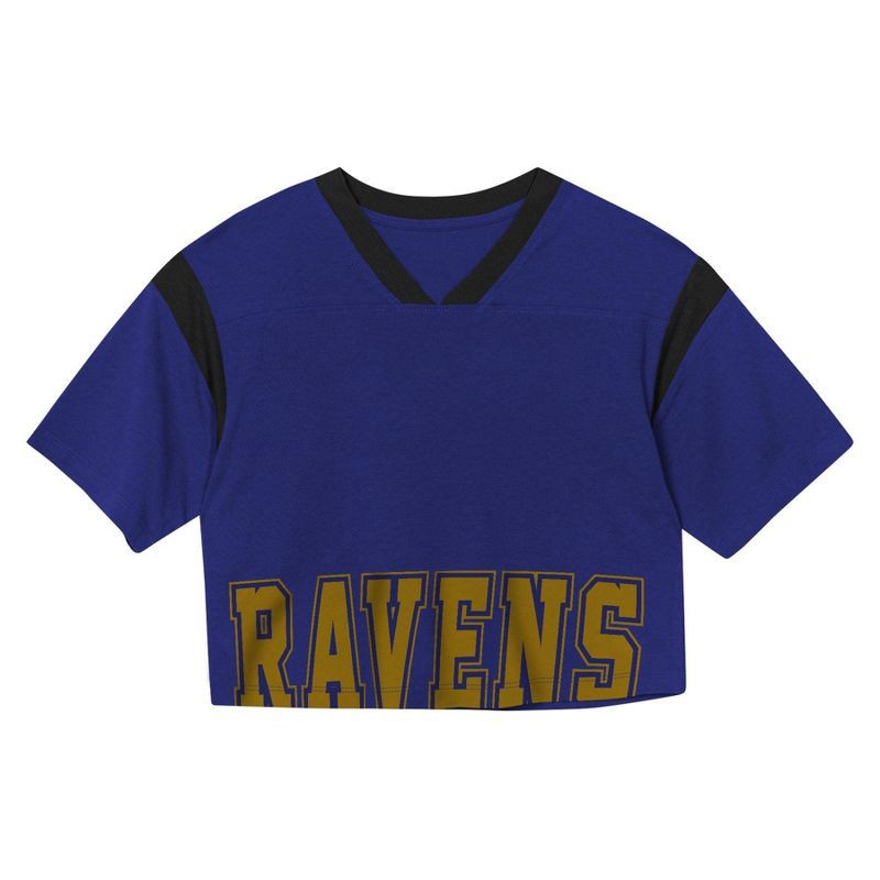 slide 2 of 3, NFL Baltimore Ravens Women's Short Sleeve Fashion Crop Jersey - XL, 1 ct