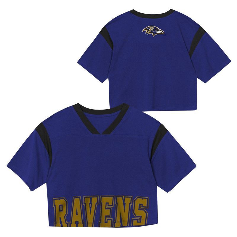 slide 1 of 3, NFL Baltimore Ravens Women's Short Sleeve Fashion Crop Jersey - XL, 1 ct
