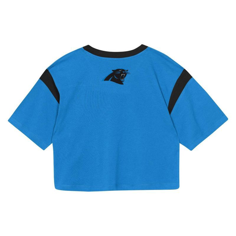 slide 3 of 3, NFL Carolina Panthers Women's Short Sleeve Fashion Crop Jersey - M, 1 ct