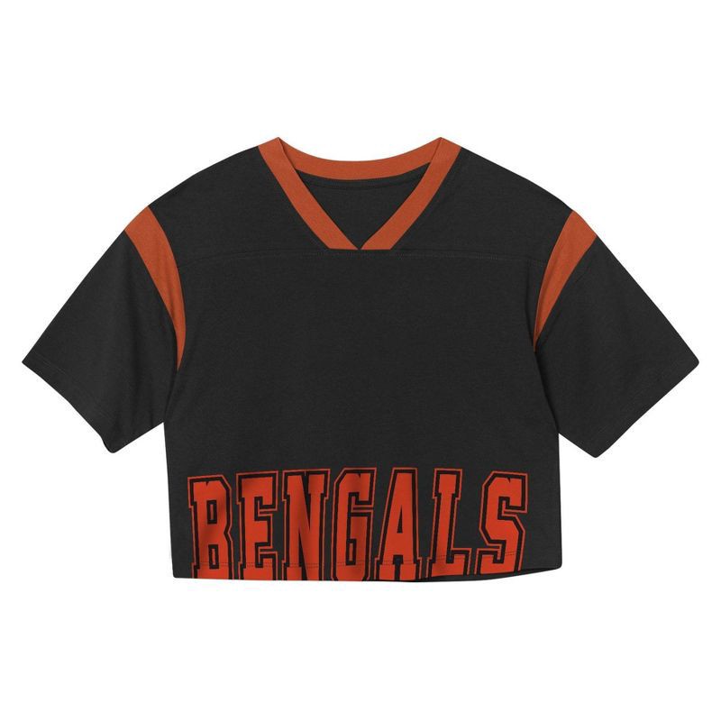 slide 2 of 3, NFL Cincinnati Bengals Women's Short Sleeve Fashion Crop Jersey - S, 1 ct