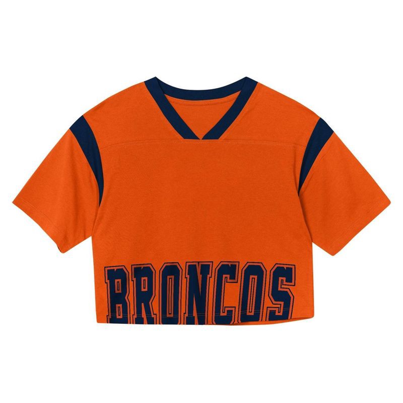 slide 2 of 3, NFL Denver Broncos Women's Short Sleeve Fashion Crop Jersey - XL, 1 ct