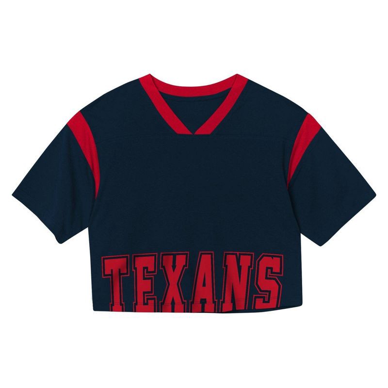 slide 2 of 3, NFL Houston Texans Women's Short Sleeve Fashion Crop Jersey - XL, 1 ct