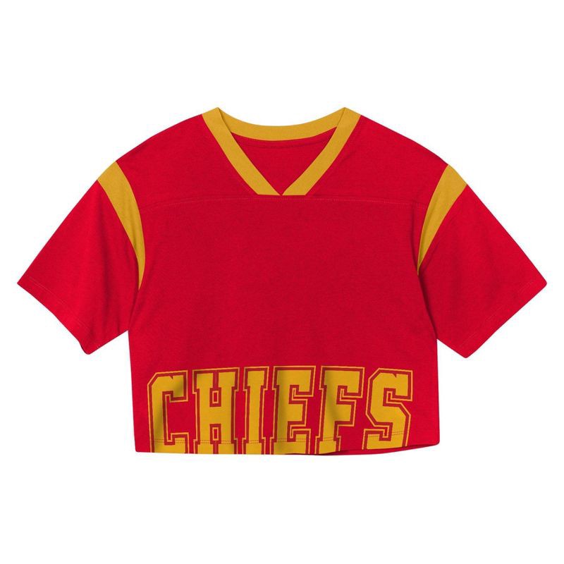 slide 2 of 3, NFL Kansas City Chiefs Women's Short Sleeve Fashion Crop Jersey - XL, 1 ct