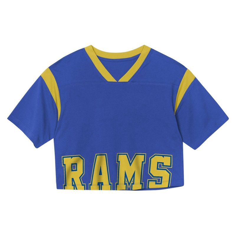 slide 2 of 3, NFL Los Angeles Rams Women's Short Sleeve Fashion Crop Jersey - L, 1 ct