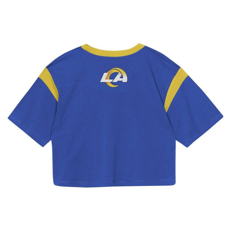 slide 3 of 3, NFL Los Angeles Rams Women's Short Sleeve Fashion Crop Jersey - L, 1 ct