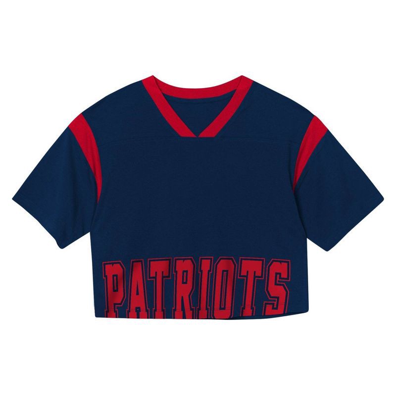 slide 2 of 3, NFL New England Patriots Women's Short Sleeve Fashion Crop Jersey - S, 1 ct