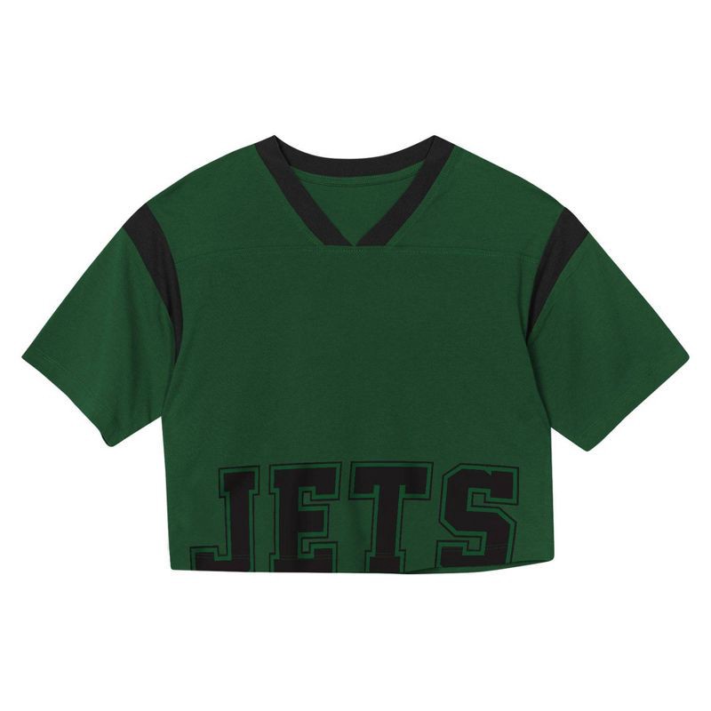 slide 2 of 3, NFL New York Jets Women's Short Sleeve Fashion Crop Jersey - S, 1 ct