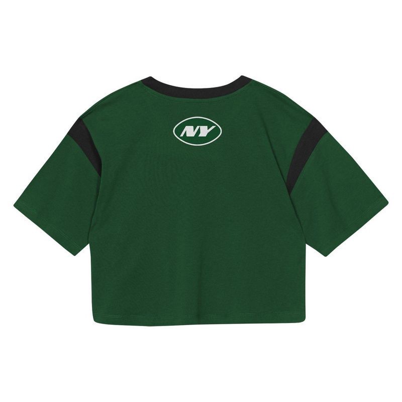 slide 3 of 3, NFL New York Jets Women's Short Sleeve Fashion Crop Jersey - XL, 1 ct