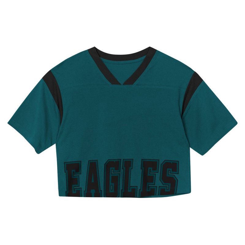 slide 2 of 3, NFL Philadelphia Eagles Women's Short Sleeve Fashion Crop Jersey - L, 1 ct