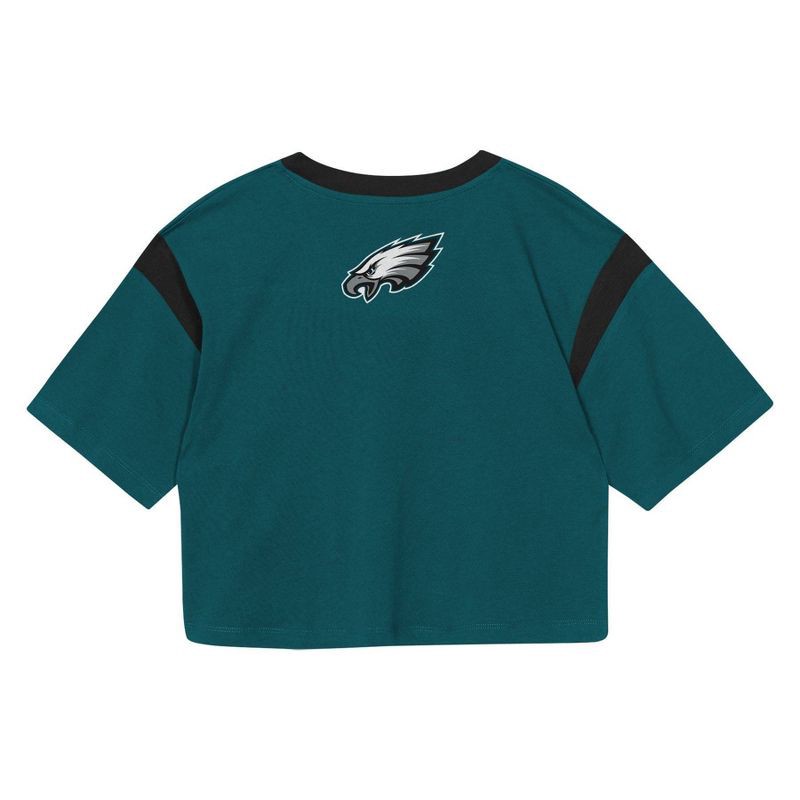 slide 3 of 3, NFL Philadelphia Eagles Women's Short Sleeve Fashion Crop Jersey - XL, 1 ct
